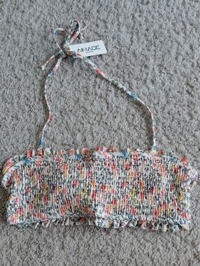 AIMAGE Floral Smocked Bikini Top